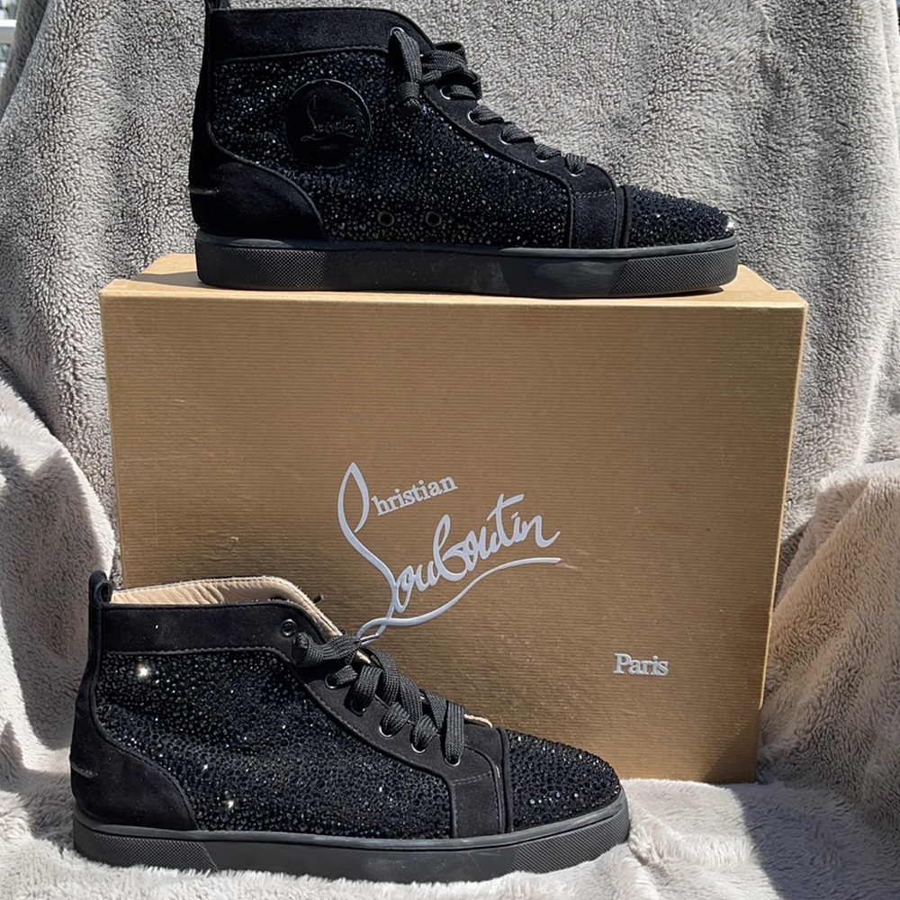 CHRISTIAN LOUBOUTIN LOUIS STRASS BLK 42.5